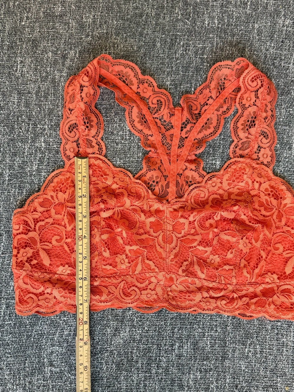 🧡Serra Lace Racerback Bralette - Coral Orange - Picture 10 of 14